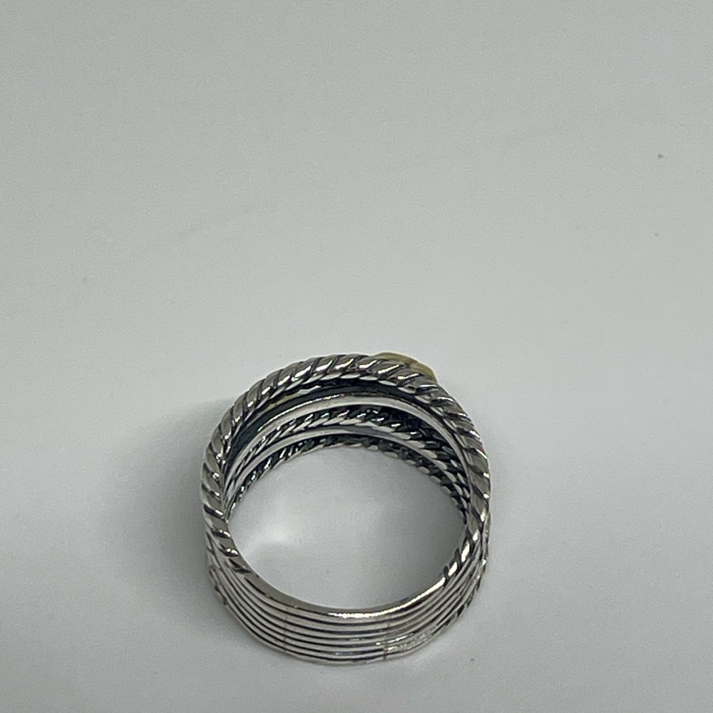 David Yurman Double X Crossover Ring in Silver with 18k Gold - Picture 6 of 8